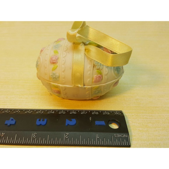 Enesco Easter Egg Trinket dish Ceramic egg shaped BB327 - Picture 7 of 7
